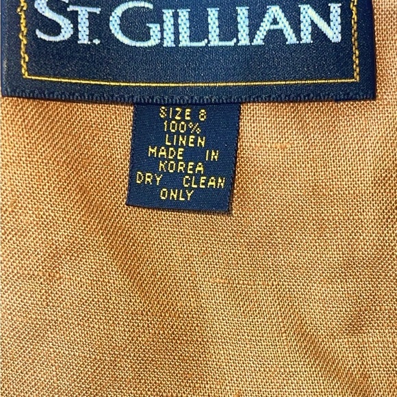 NWOT ST. GILLIAN VINTAGE 80’s 100% LINEN DRESS - Picture 2 of 15